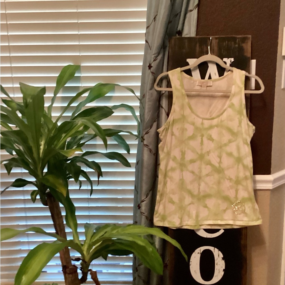 Michael Kors women’s Sleeveless Green Tie Died T-Shirt